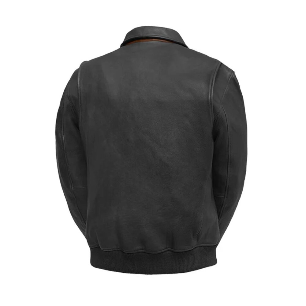 Moto Bomber - Men's Leather Jacket - Picture 3 of 6